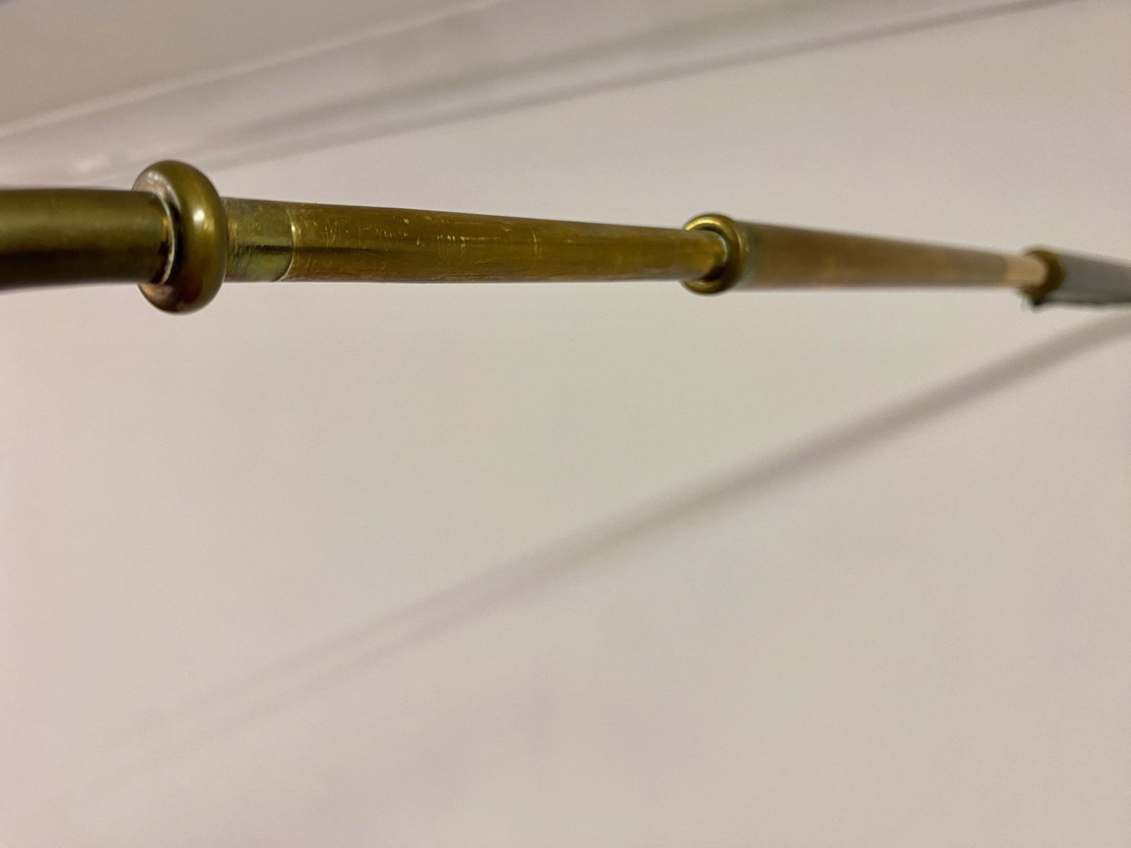 Lighting Italian Brass And Leather Telescopic Wall Light photo