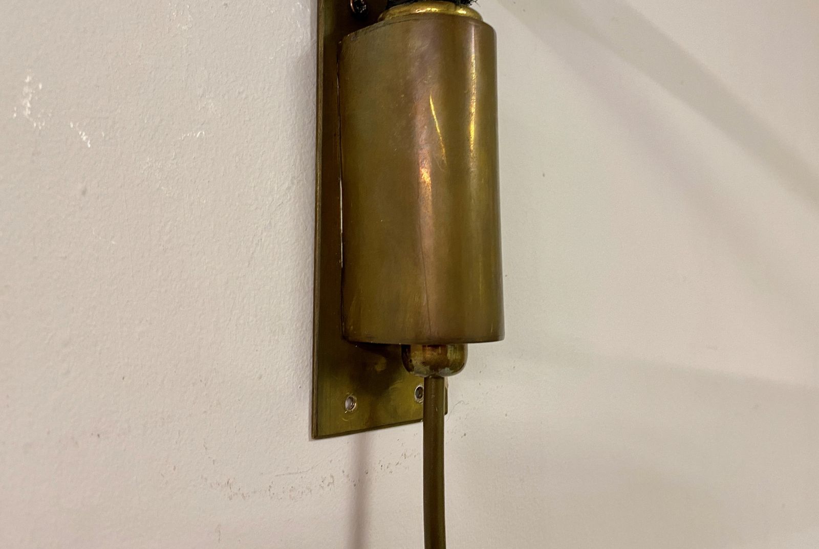 photo vinterior Italian Brass And Leather Telescopic Wall Light