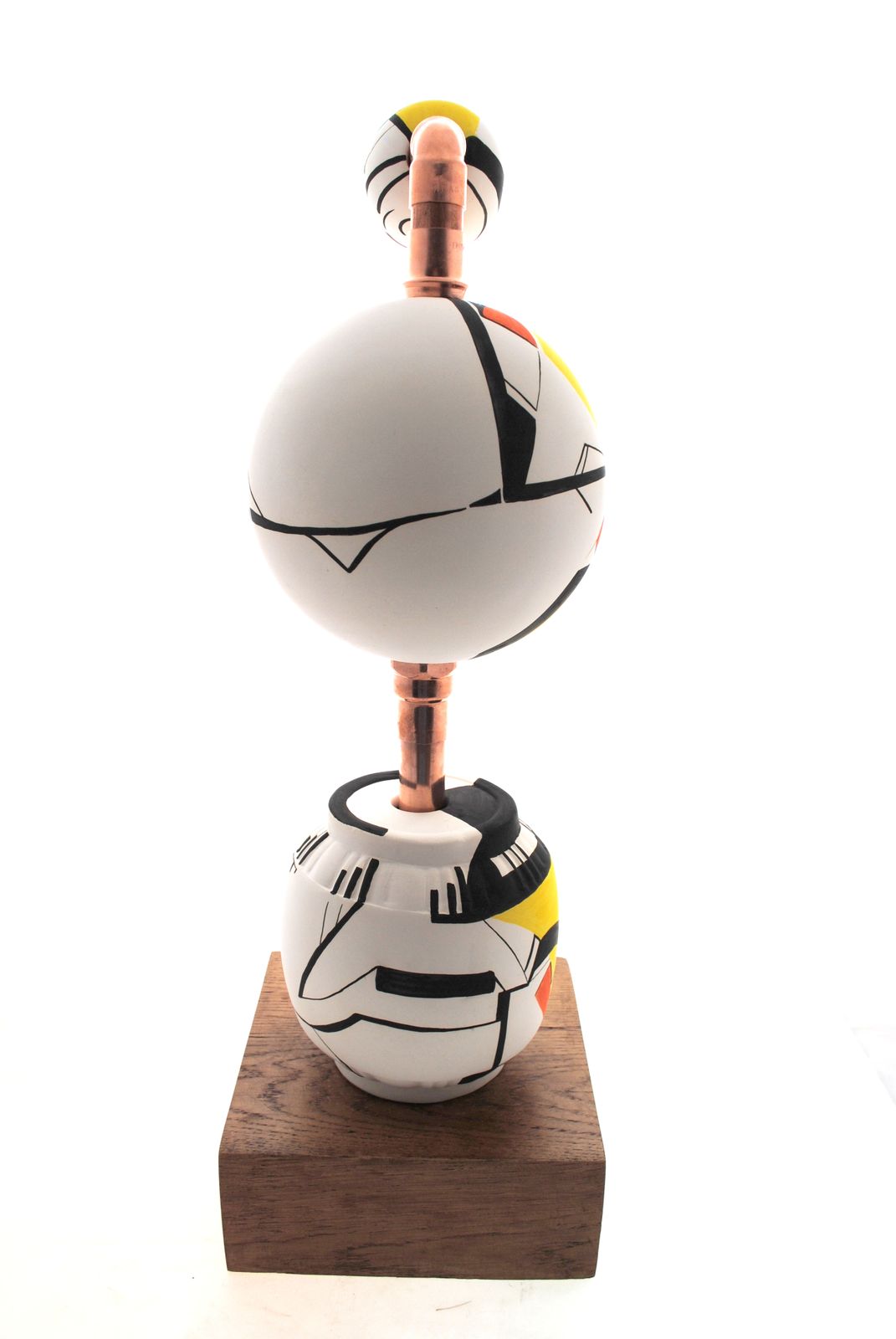 Large Abstract Studio Pottery Ceramic And Copper Sculpture By Aphra O'connor photo for sale