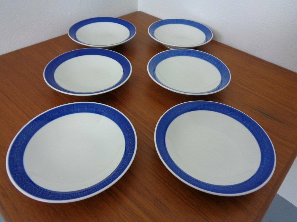 Swedish Stoneware Koka Soup Plates By Hertha Bengtson For Rörstrand, 1960s, Set Of 6