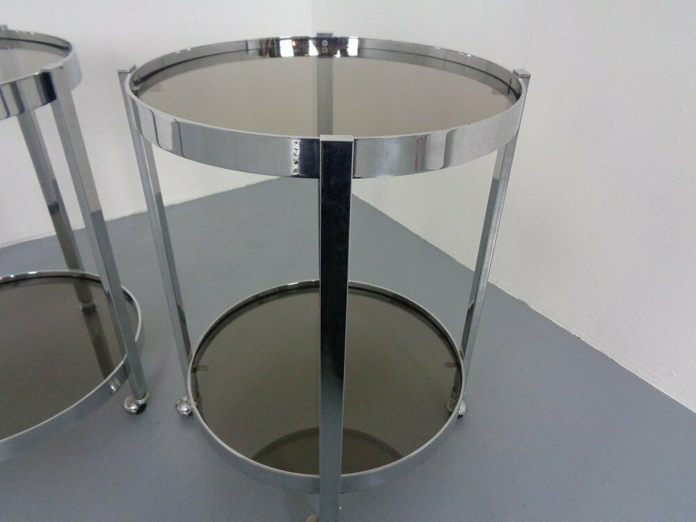 Mid Century Glass & Metal Serving Bar Carts, 1960s, Set Of 2 photo buy