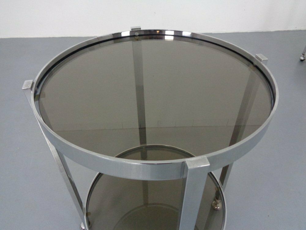 photo furniture Mid Century Glass & Metal Serving Bar Carts, 1960s, Set Of 2