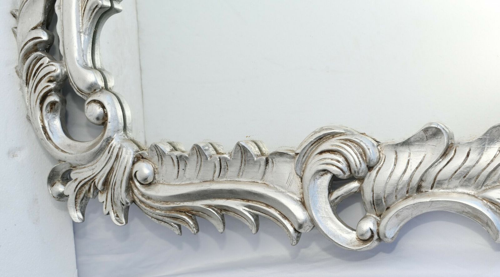 Art Nouveau Mirror Floral Frame Silver Gilt photo furniture