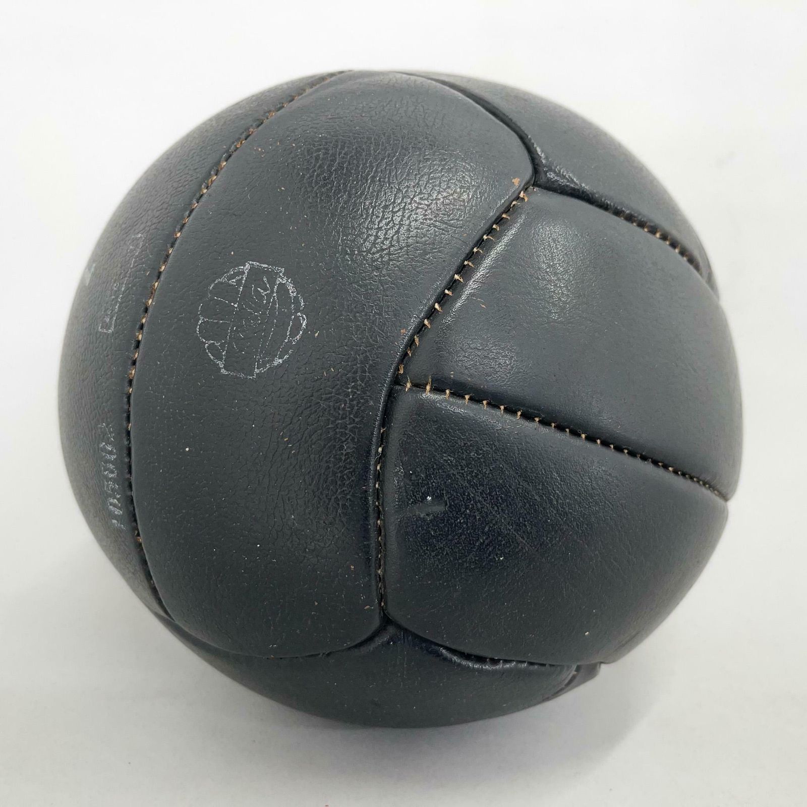 Vintage Black Leather Medicine Ball By Gala, 1930's photo furniture