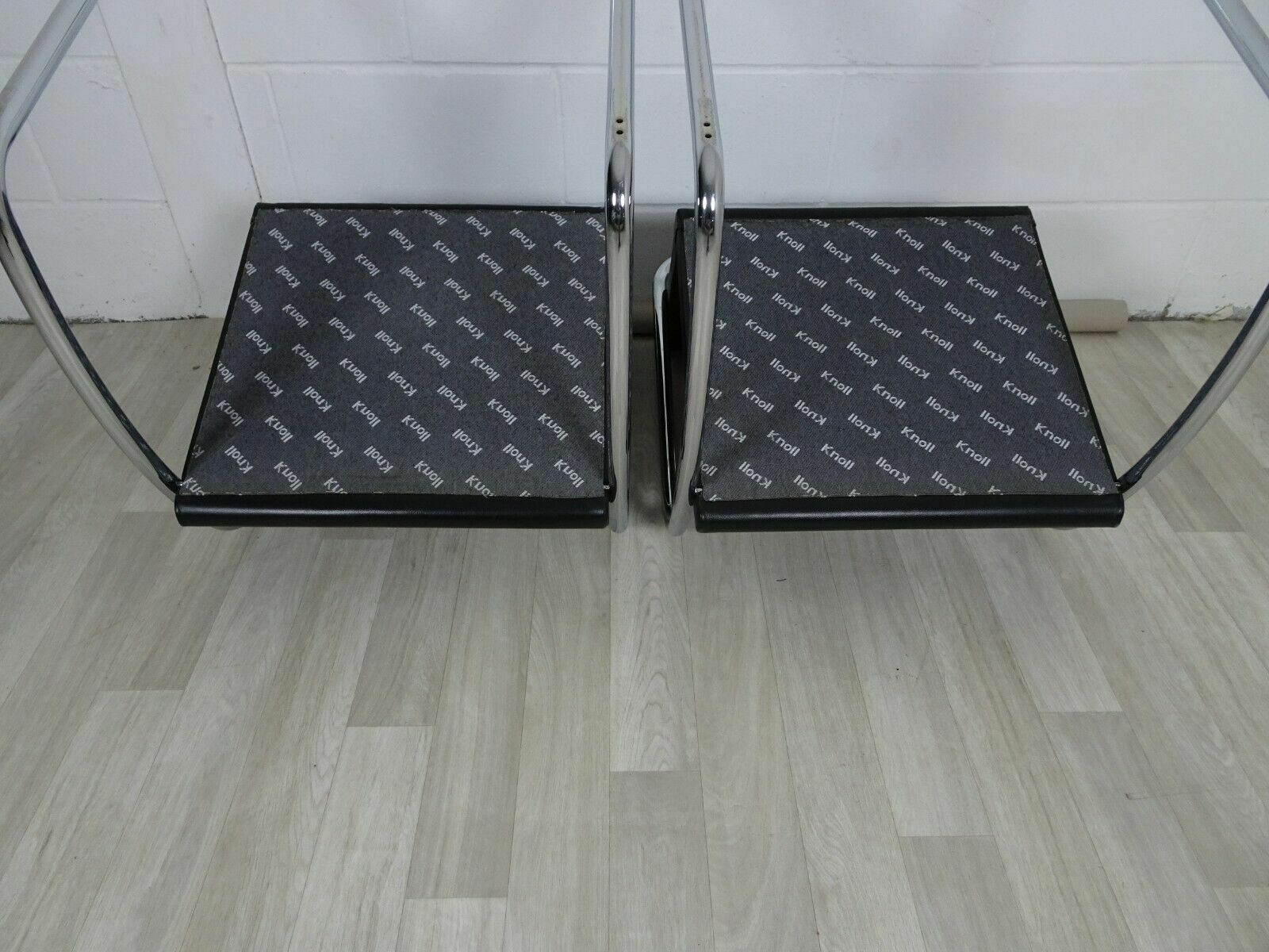 photo furniture A Pair Of Knoll Studio Mies Vander Brno Chairs In Black Leather