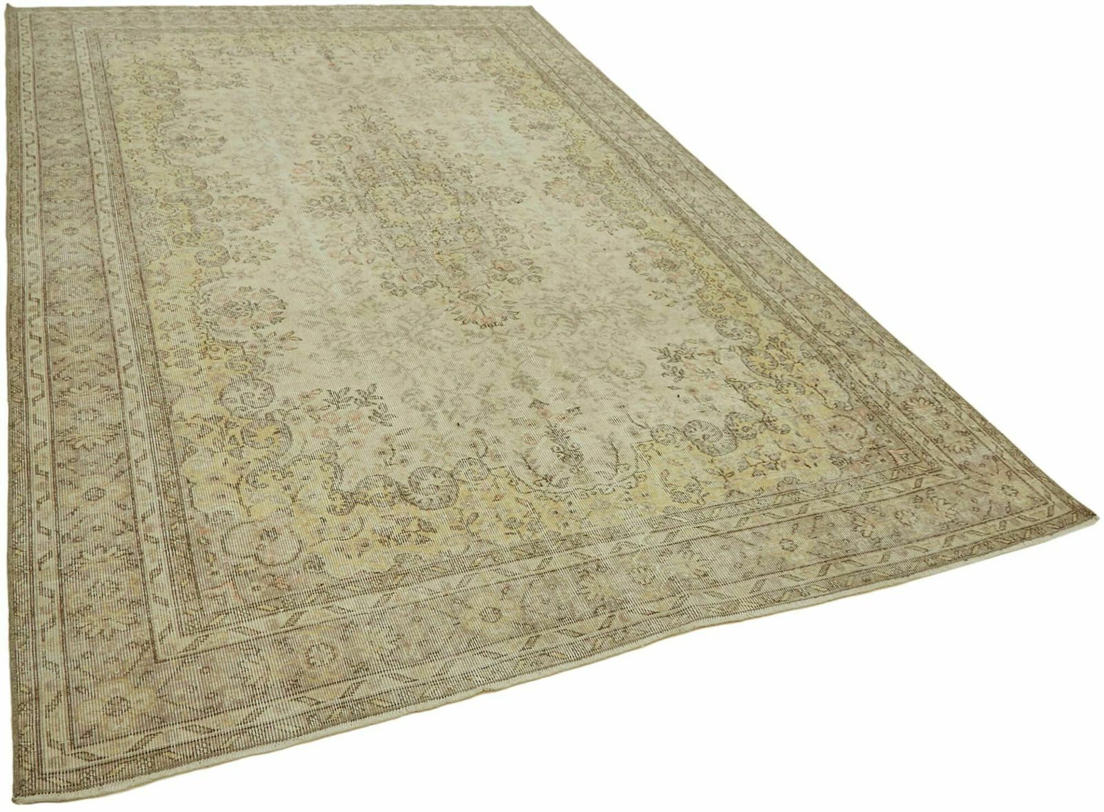 Handmade 327 X 210 Cm Beige Turkish Vintage Area Rug photo furniture
