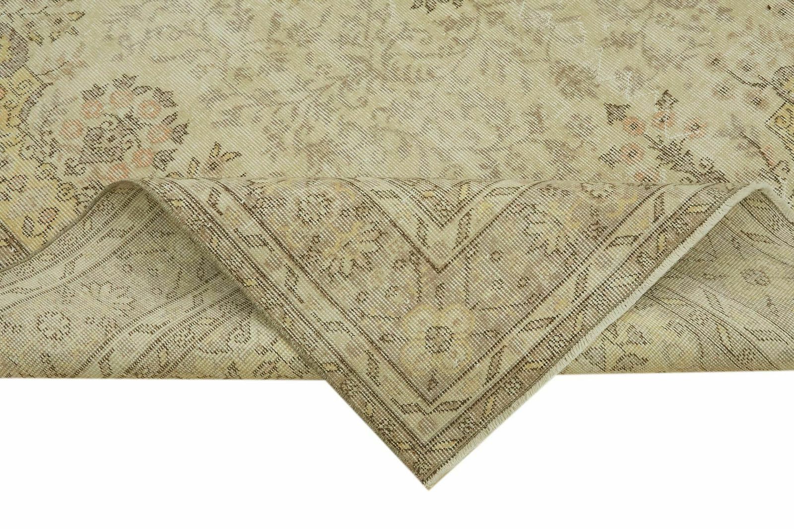 Handmade 327 X 210 Cm Beige Turkish Vintage Area Rug photo vinterior