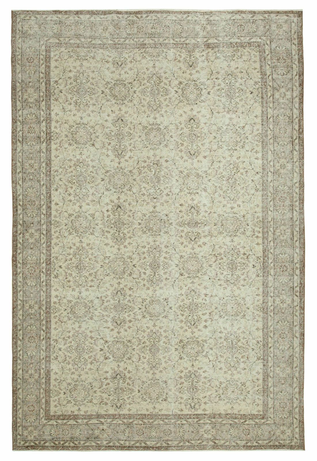 Handmade Decorative Beige 310 X 208 Cm Turkish Vintage Area Rug