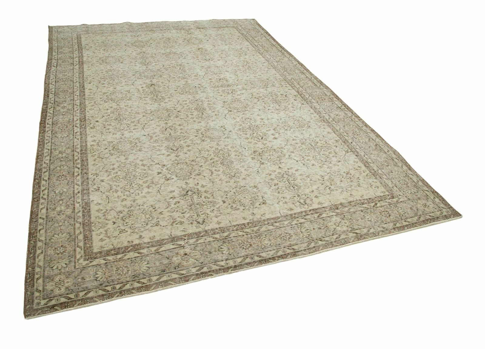 Handmade Decorative Beige 310 X 208 Cm Turkish Vintage Area Rug photo furniture