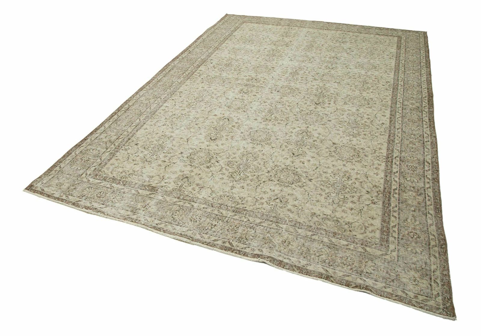 Handmade Decorative Beige 310 X 208 Cm Turkish Vintage Area Rug photo for sale