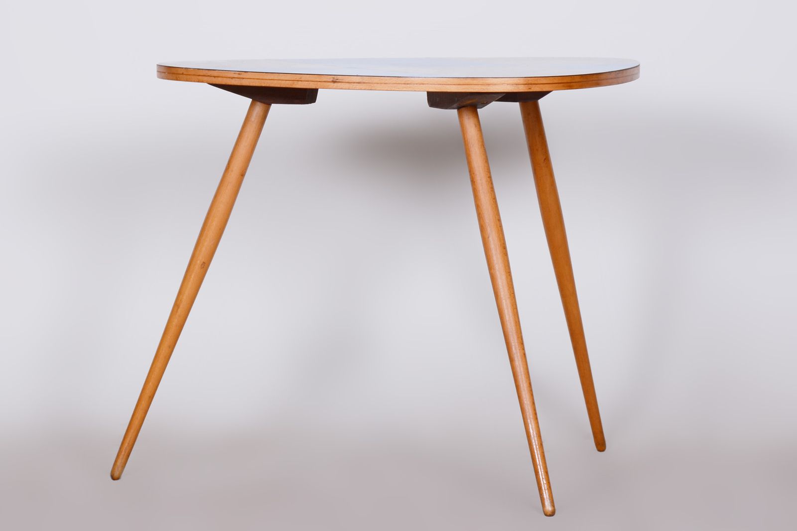 Small Midcentury Table, Beech, Umakart, Well Preserved Condition, Czechia, 1950s photo Furniture