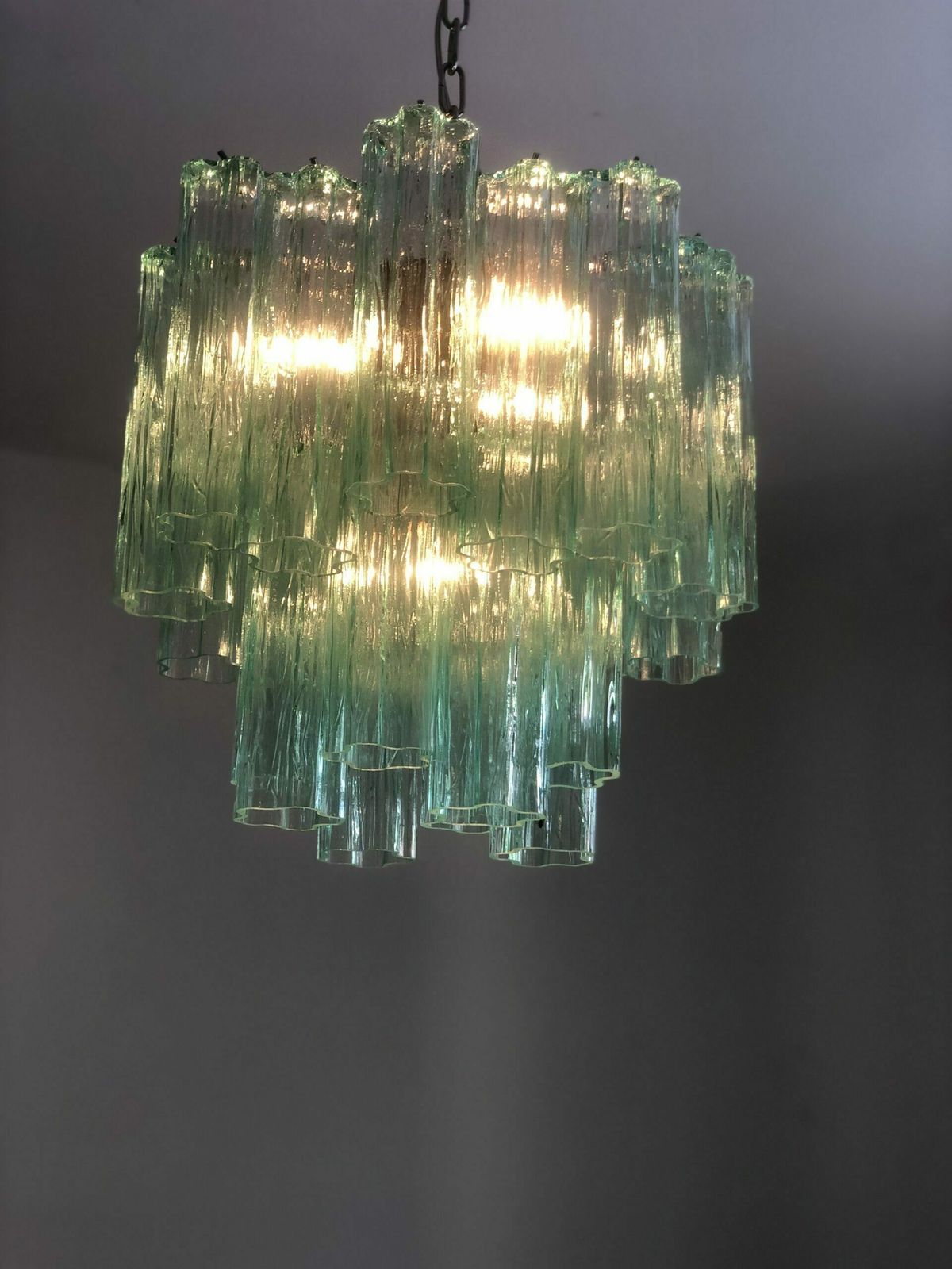 Green Wather Tronchi Murano Glass Chandelier D50 photo vintage