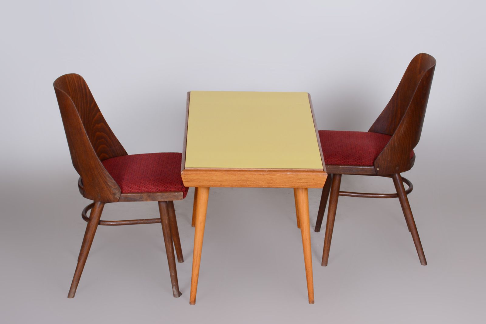 Furniture Oak Midcentury Coffee Table, Well Preserved Condition, Czechia, 1950s photo