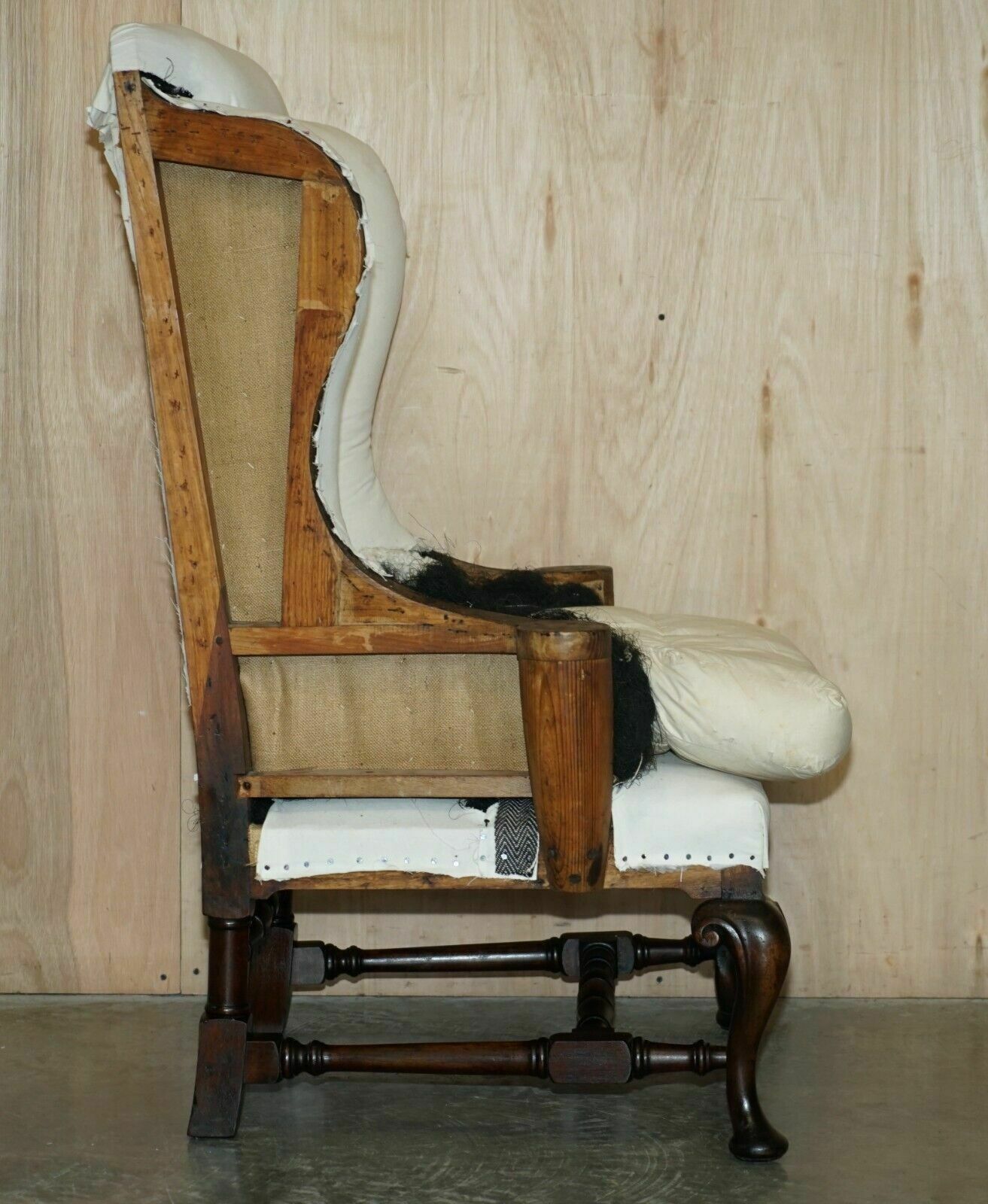 photo vinterior Pair Of Antique Georgian Deconstructed Wingback Armchairs William Morris Arms