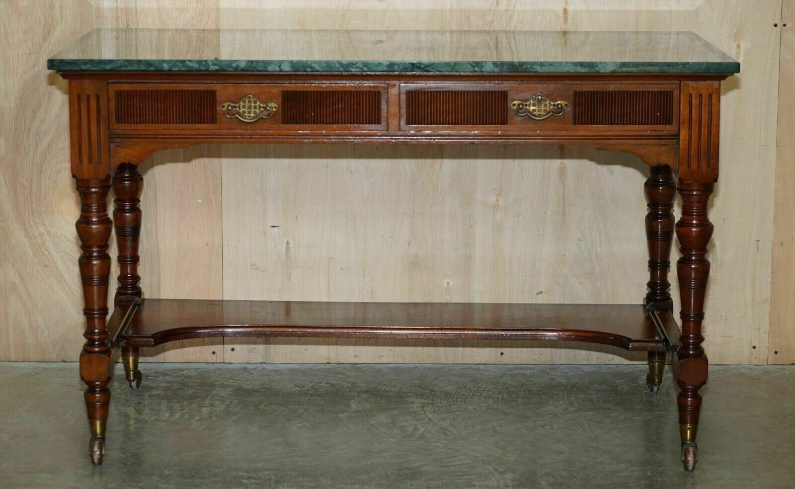 Fine Victorian Jas Shoolbred Green Marble Topped Watchmakers Desk Writing Table photo 3950.0