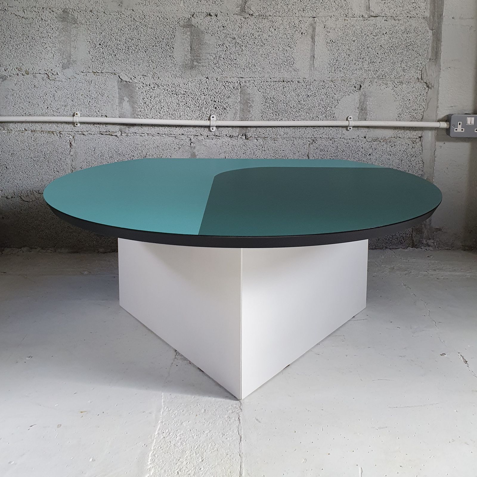 Furniture Teal And Turquoise Round Coffee Table photo