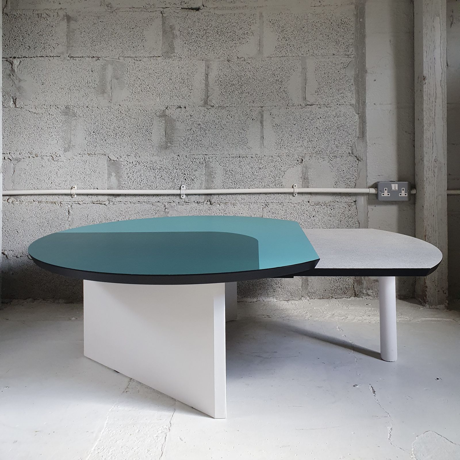 Teal And Turquoise Round Coffee Table photo furniture