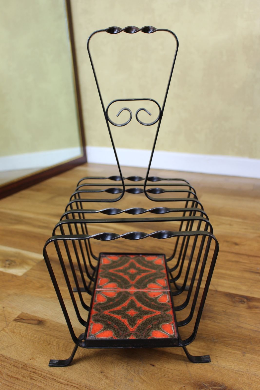 Cute 1970’s Tile And Wrought Iron Magazine Rack photo Home Decor
