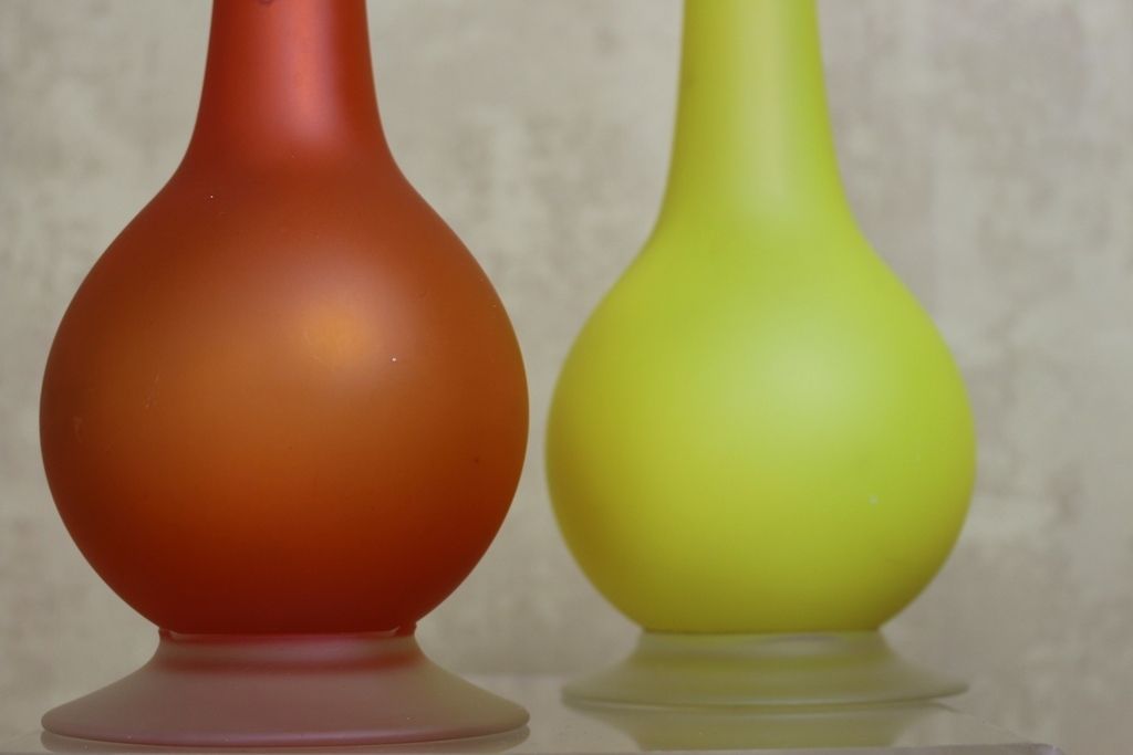Pair Of 1960’s Murano Satin Glass Vases By Carlo Moretti photo vinterior