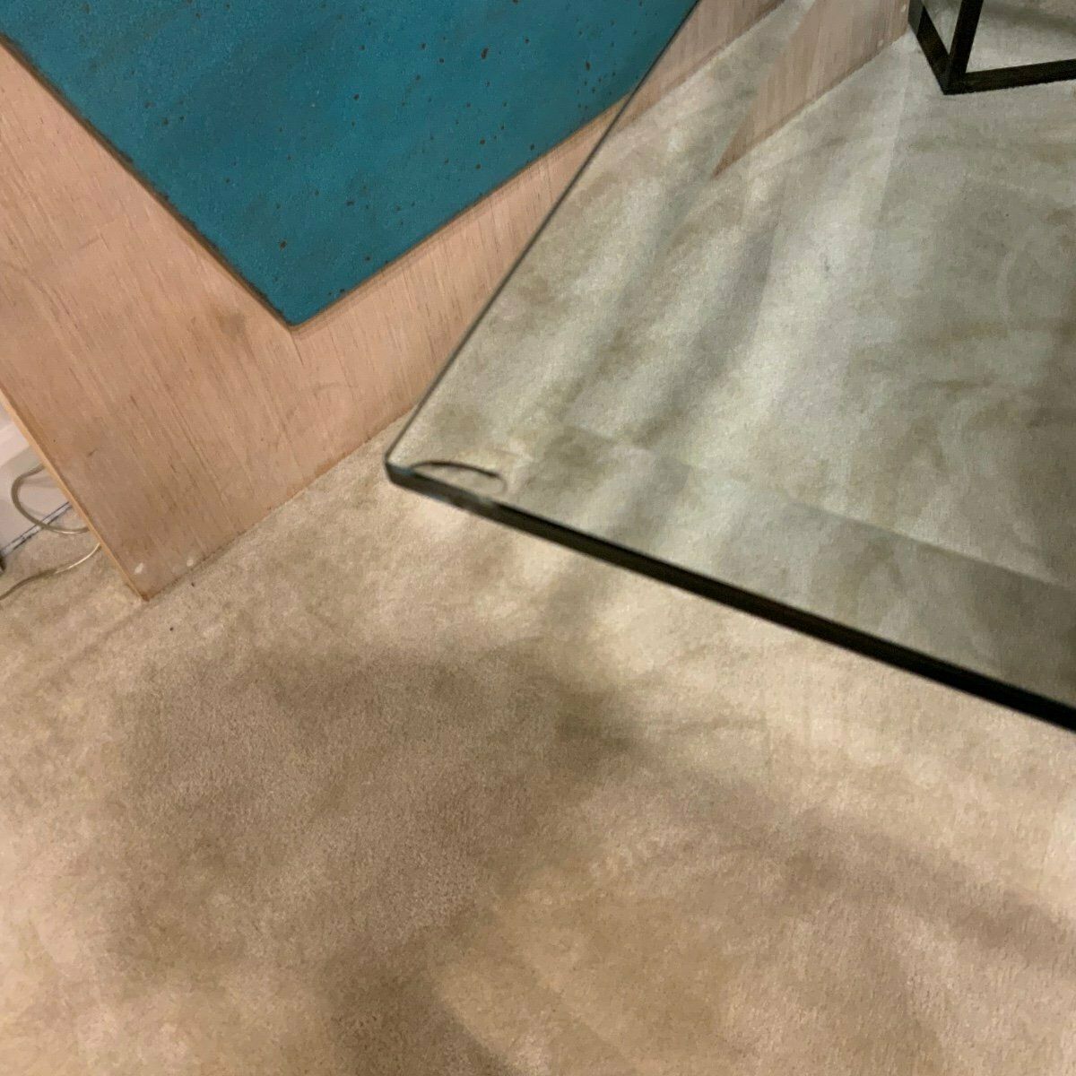 Furniture Design Dining Table In Travertine And Glass Top 1970s/80s photo