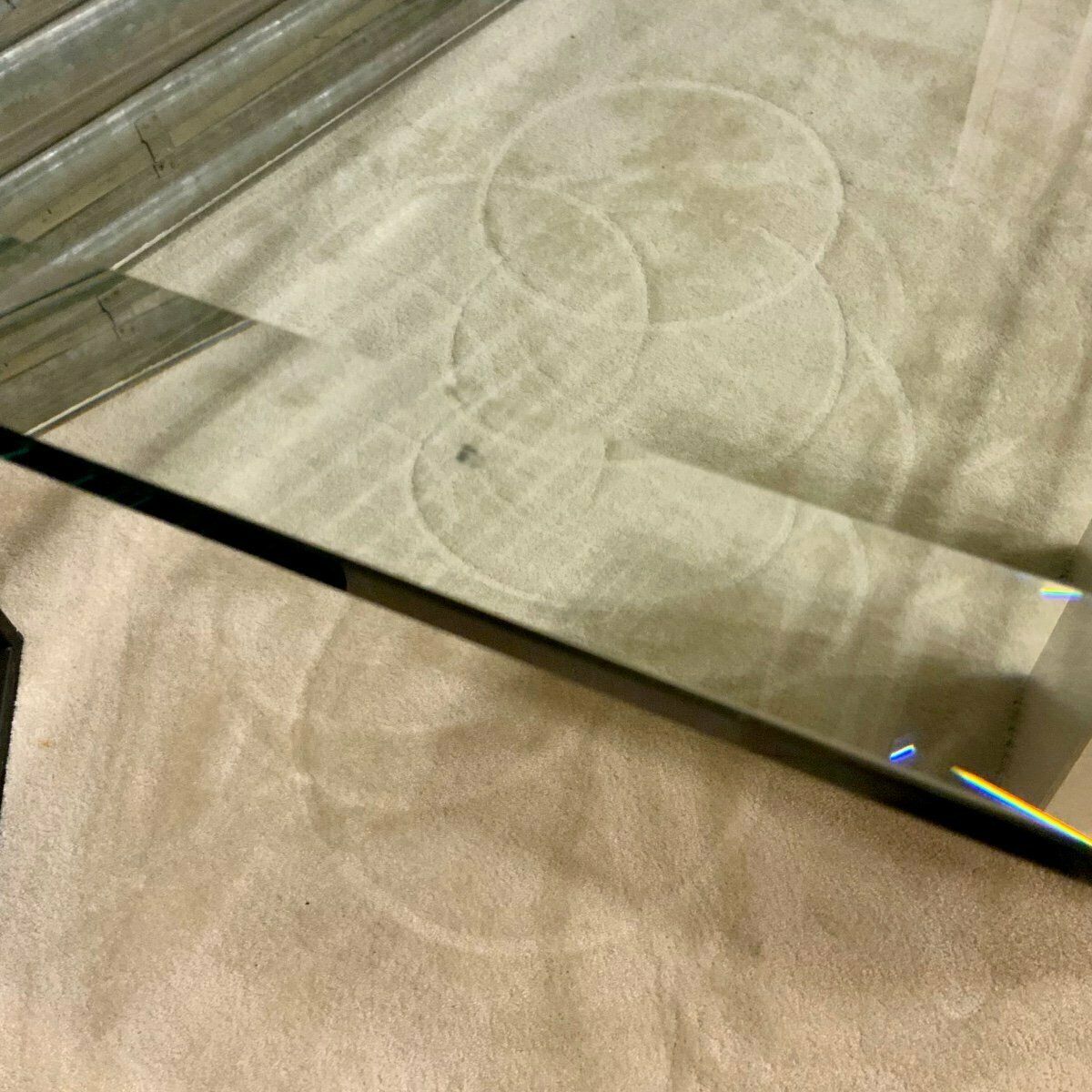 2300.0 Design Dining Table In Travertine And Glass Top 1970s/80s photo