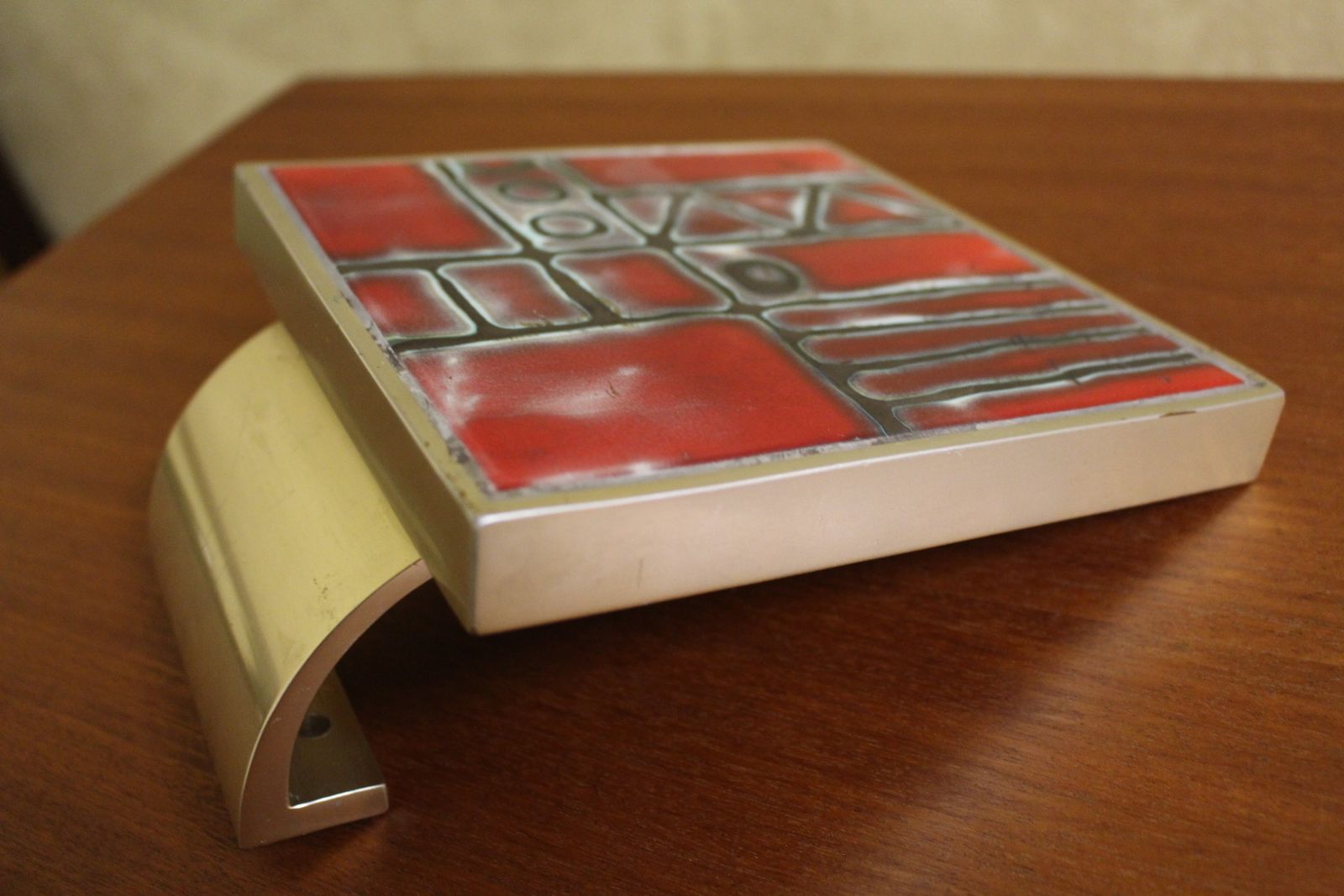 Smart Belgian Tiled Large Door Handles C 1970 Possibly By Belarti photo furniture