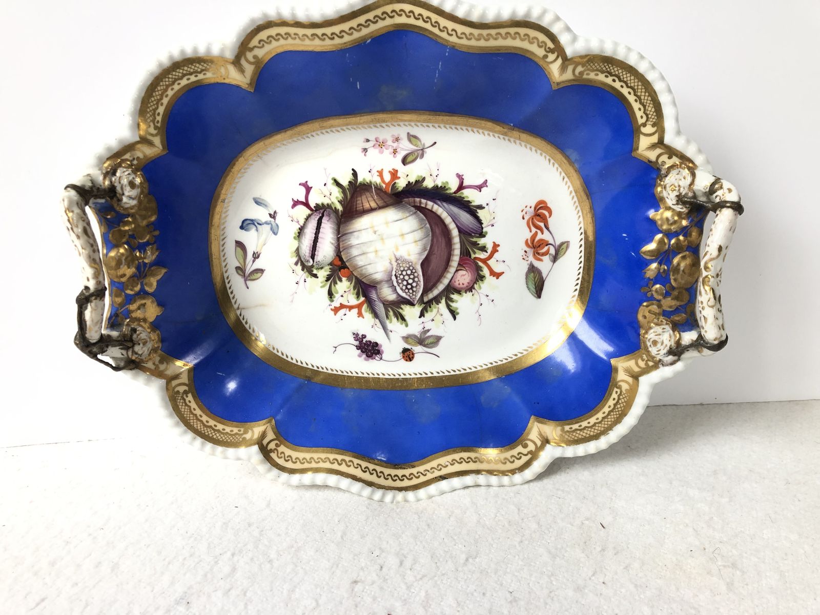 A Rare Pair Of Dishes With Beautifully Painted Seashells. Possibly Coalport. photo furniture
