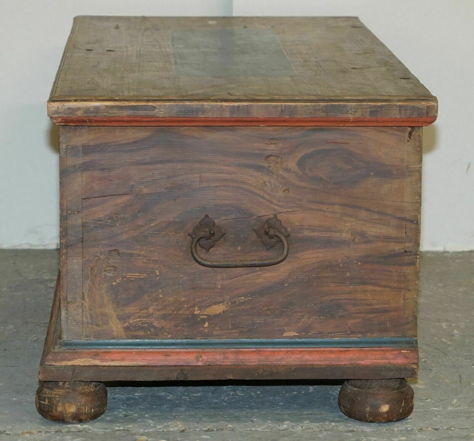 photo furniture Cir 1800 Extra Large Antique Original Paint European Blanket Chest Coffer Trunk