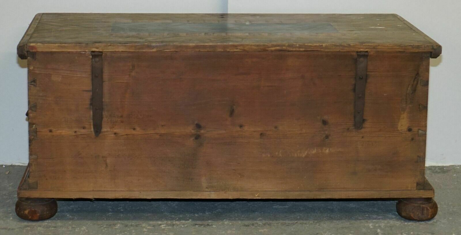 photo for sale Cir 1800 Extra Large Antique Original Paint European Blanket Chest Coffer Trunk