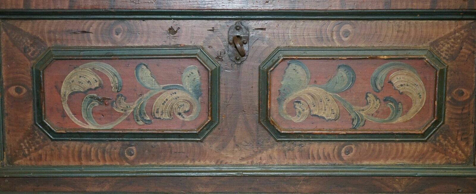 Circa 1800 Extra Large Antique Original Paint German Blanket Chest Coffer Trunk photo Furniture