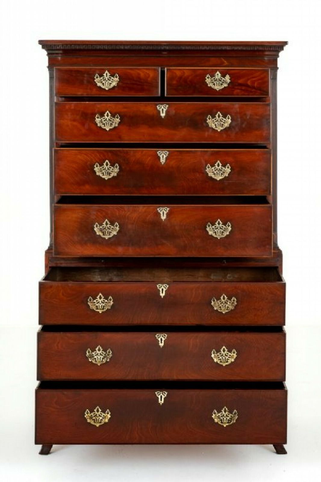 Georgian Chest On Chest Period Mahogany photo Furniture