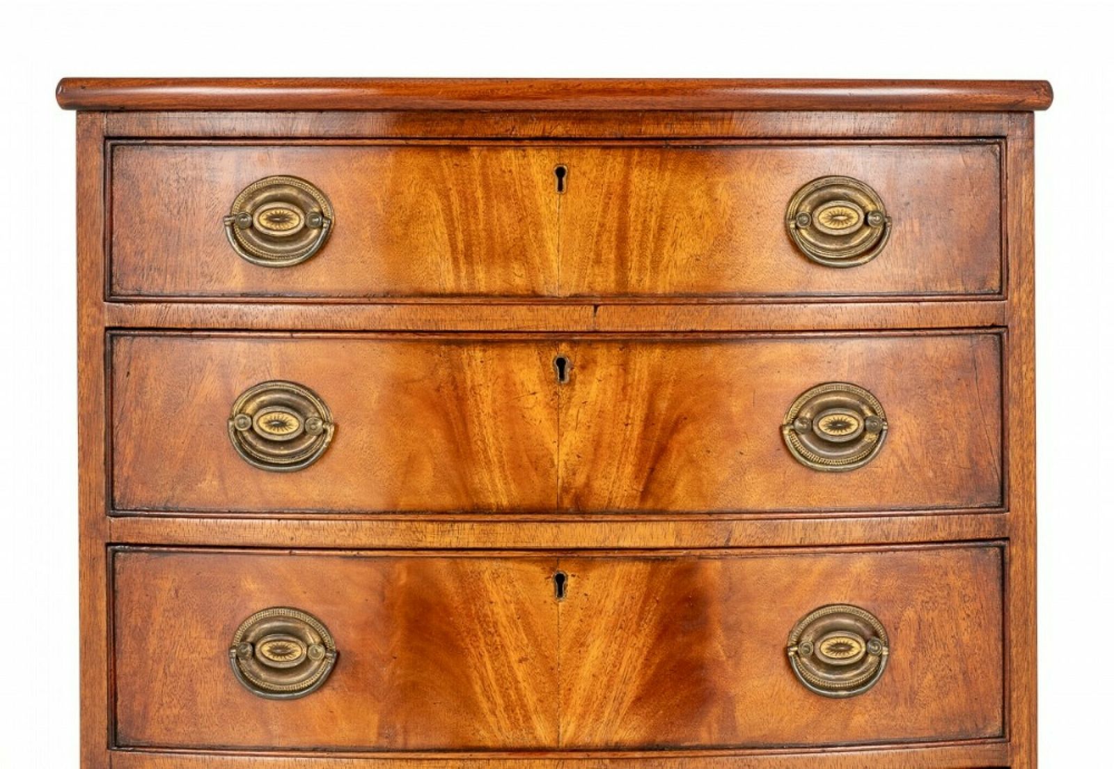Regency Chest Drawers Tall Boy Bow Front photo vintage