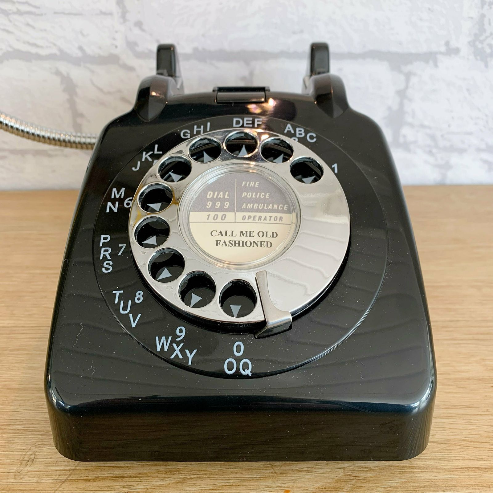 Retro Telephone Lamp Black / Chrome photo 125.0