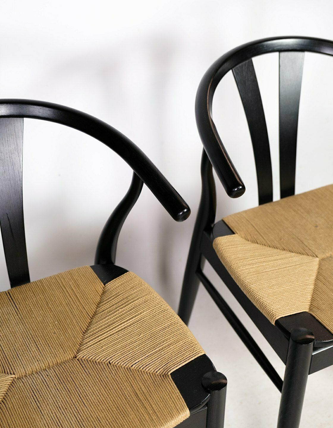 Pair Of Chairs, Nordic Design, Wicker Seat, Beech Wood, Findahl Møbelfabrik photo furniture