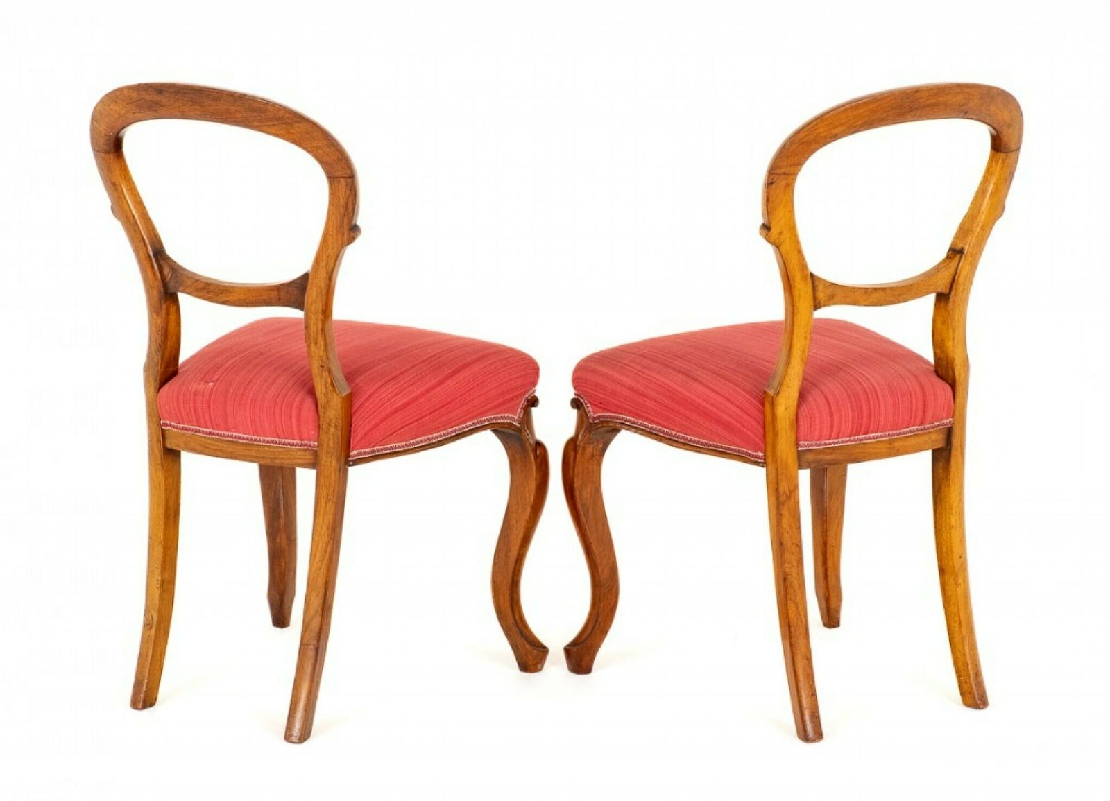 Pair Victorian Chairs Walnut Balloon Back 1860 photo for sale