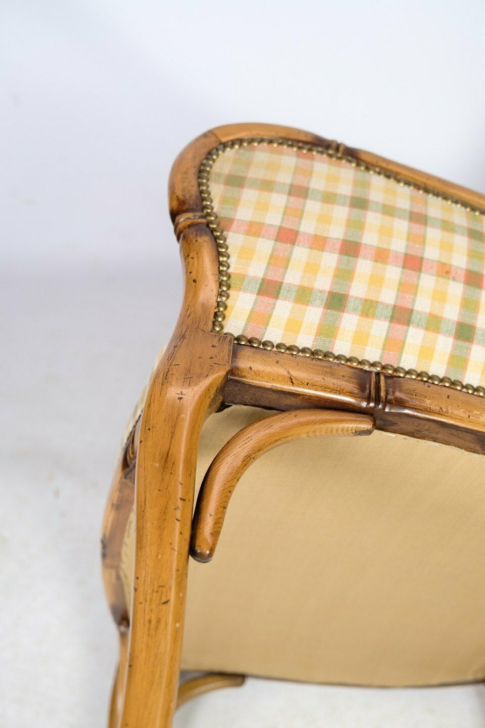 A Pair Of Armchairs In Checkered Light Fabric From 1920s photo buy