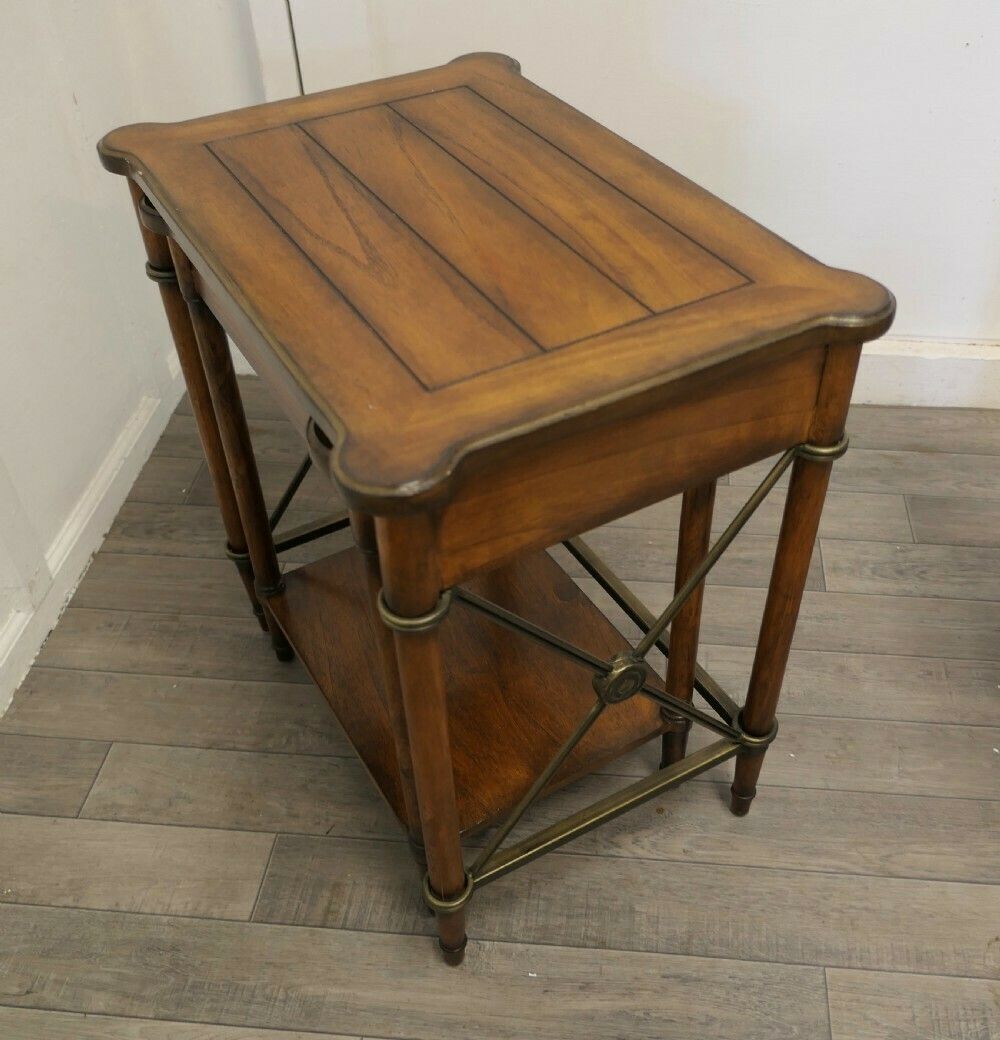 Nest Of 2 Regency Style Walnut And Brass Occasional Tables photo buy