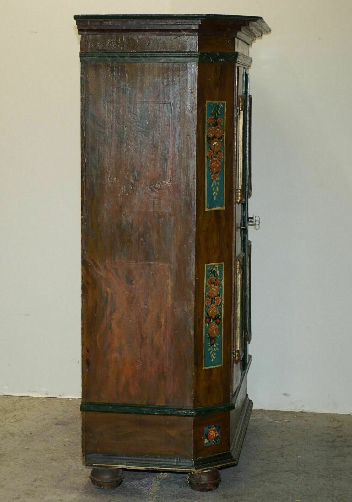 5750.0 Stunning Rare Antique 1829 1851 Dated Hand Painted German Marriage Wardrobe photo