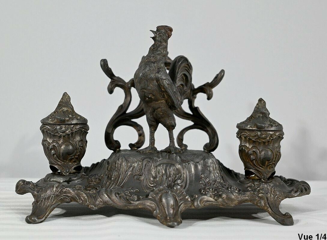 Pewter Inkwell, Signed A.Bossu   Late 19th Century photo 903.31