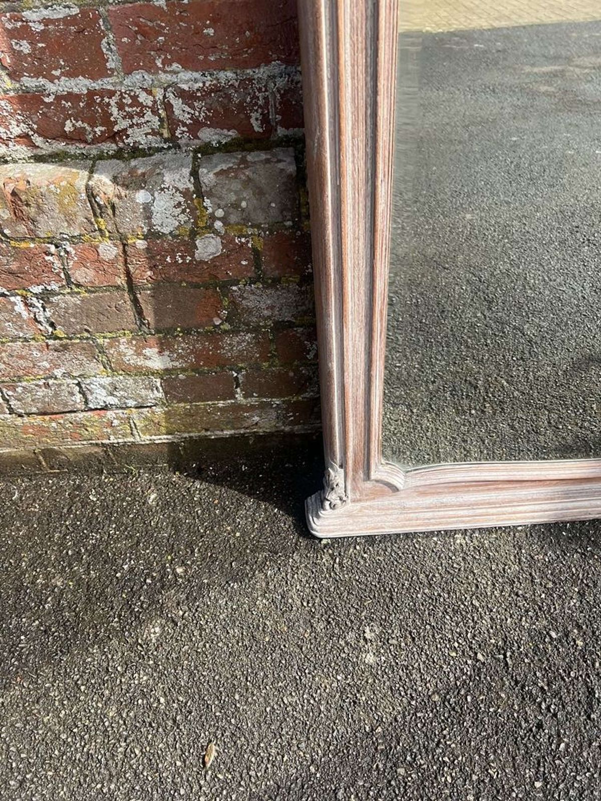 A Superb Large Antique French 19th C Carved Wood Painted Mirror. photo furniture