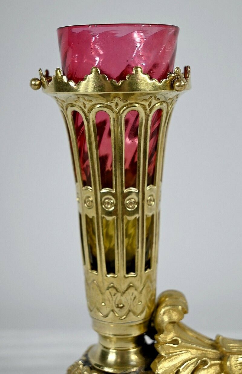 Pair Of Bronze Rython Vases – 1st Part Of The 19th Century photo vintage