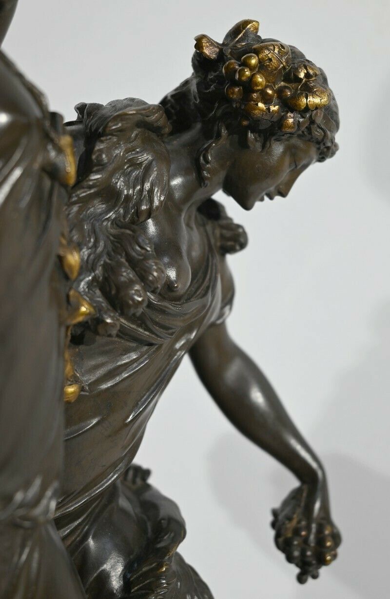 photo vintage Bronze "Bacchanal", After Clodion   2nd Part Of The 19th Century