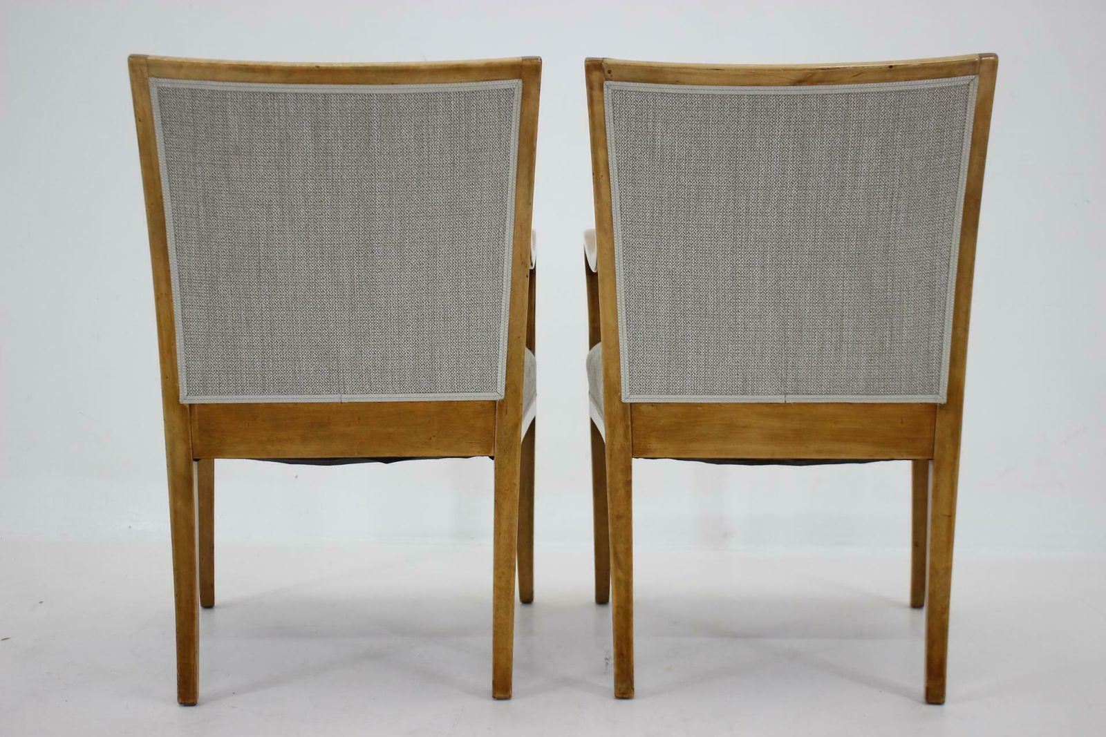 Furniture 1950s Pair Of Frits Henningsen Armchairs In Birch Wood ,Denmark photo