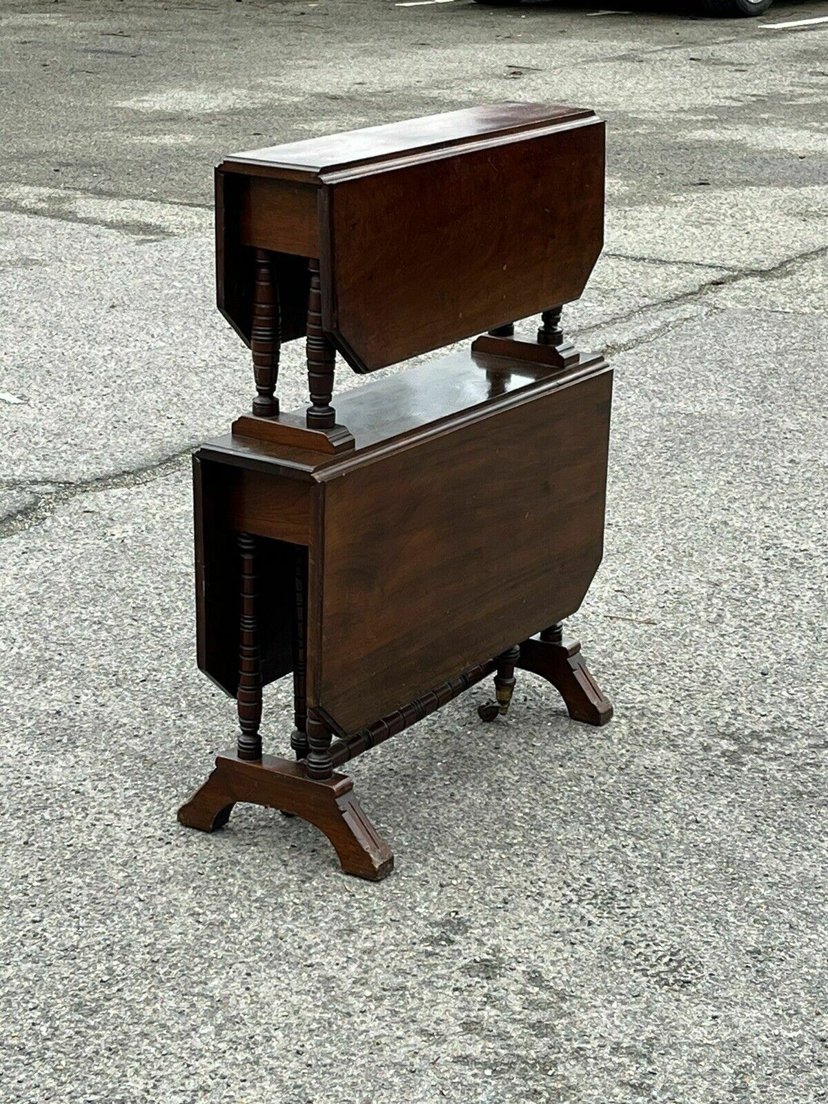 Victorian Mahogany 2 Tier Folding Sutherland Afternoon Tea Table photo furniture