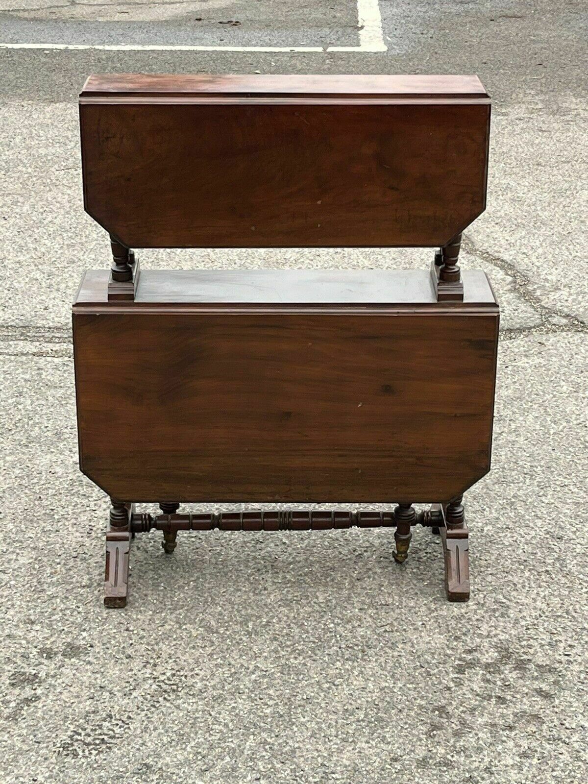 Victorian Mahogany 2 Tier Folding Sutherland Afternoon Tea Table photo 475.0