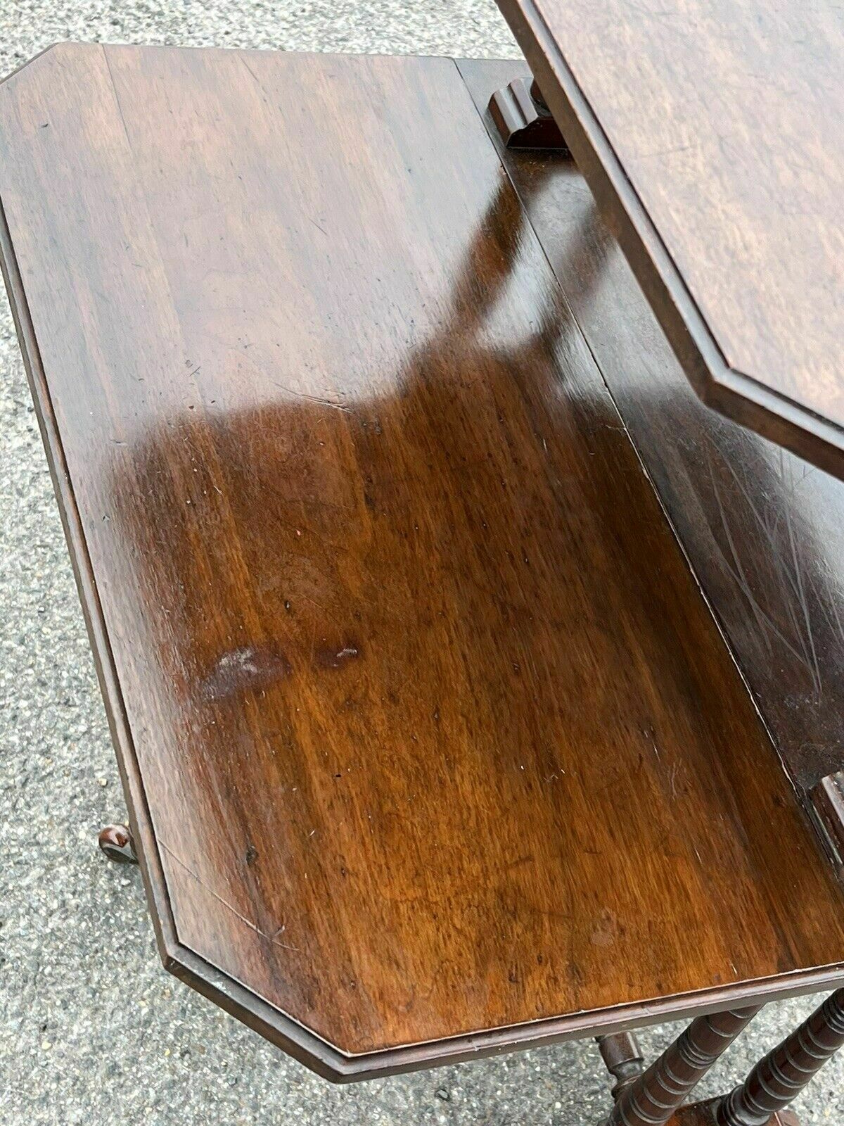 475.0 Victorian Mahogany 2 Tier Folding Sutherland Afternoon Tea Table photo