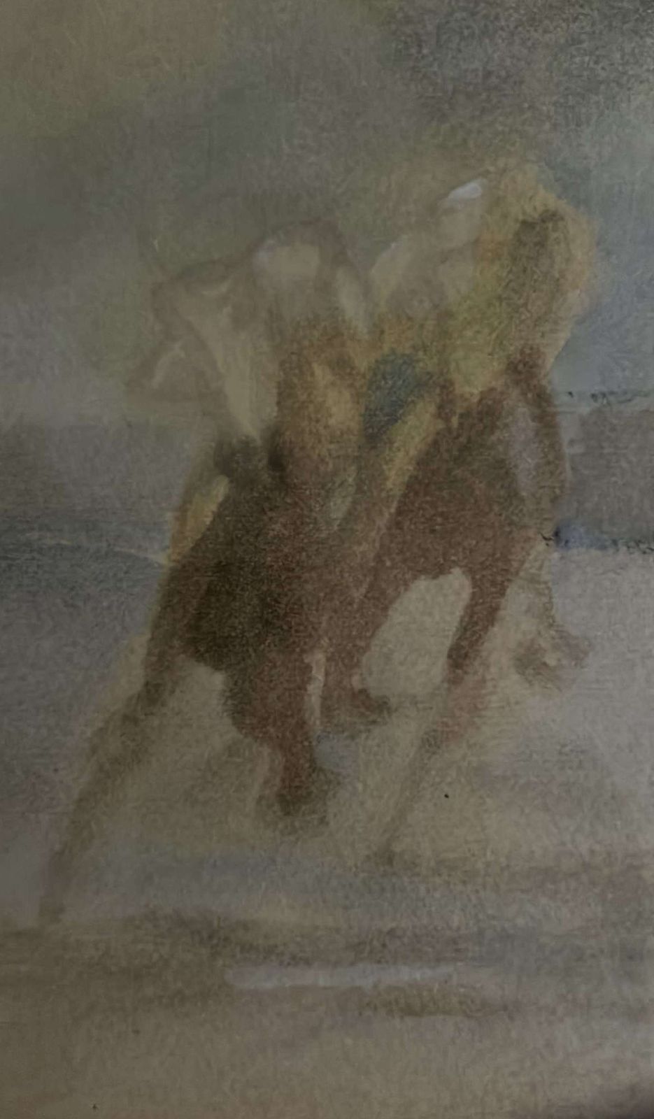 Peter Howell  Watercolour Horse Racing photo for sale