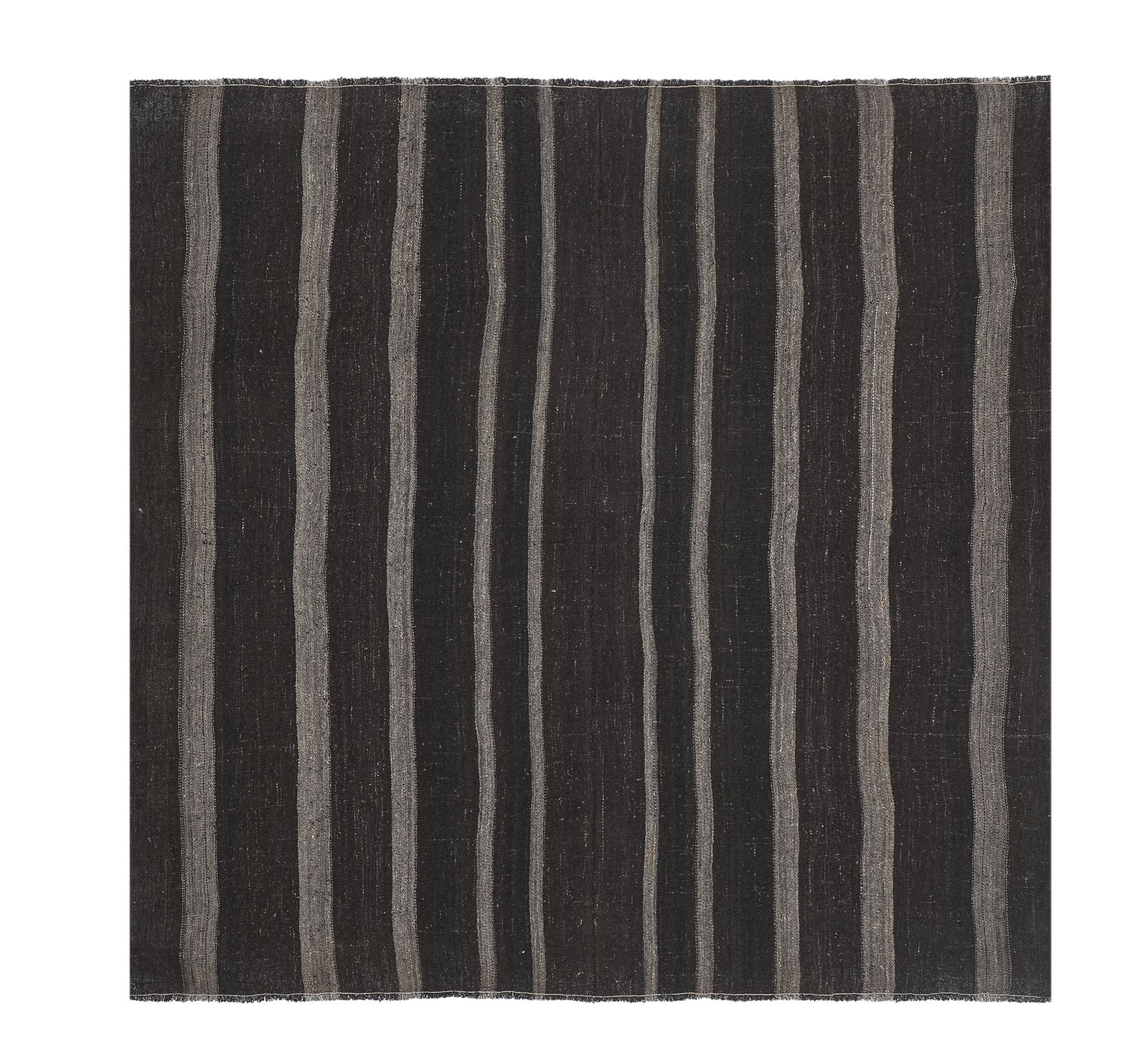 Vintage Striped Goat Hair Kilim Rug 7'4'' X 7'8''