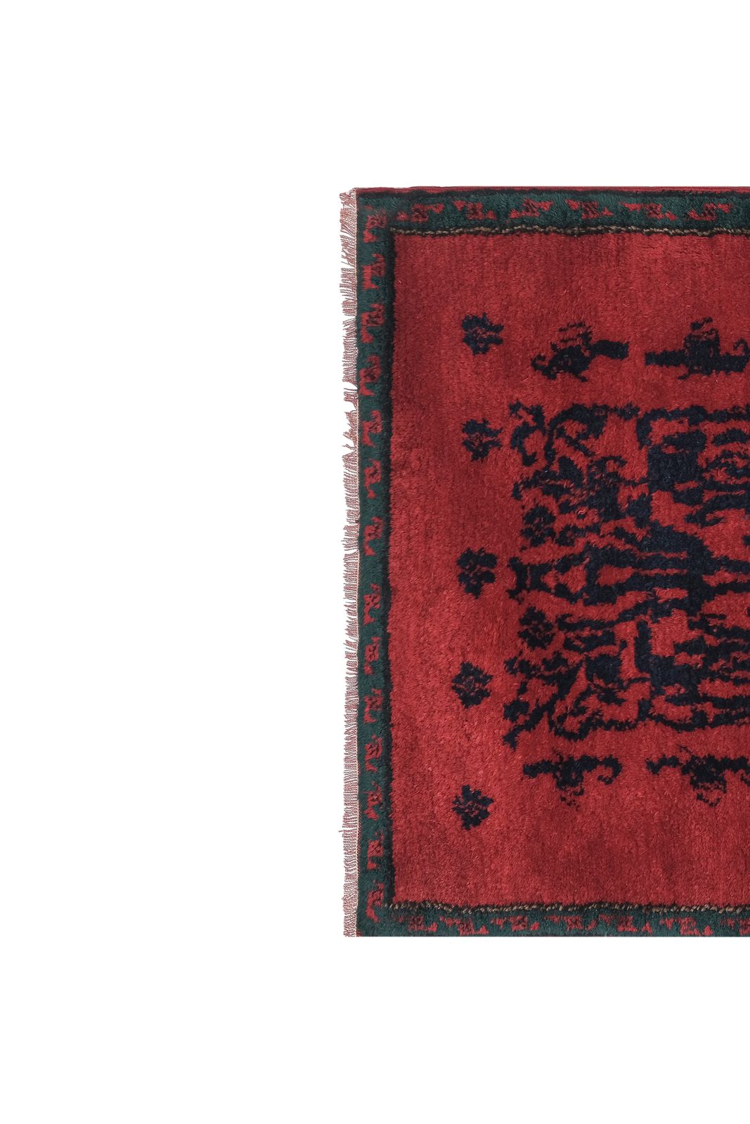 Vintage Angora Wool Turkish Shaggy Rug 3'5'' X 4'7'' photo vinterior