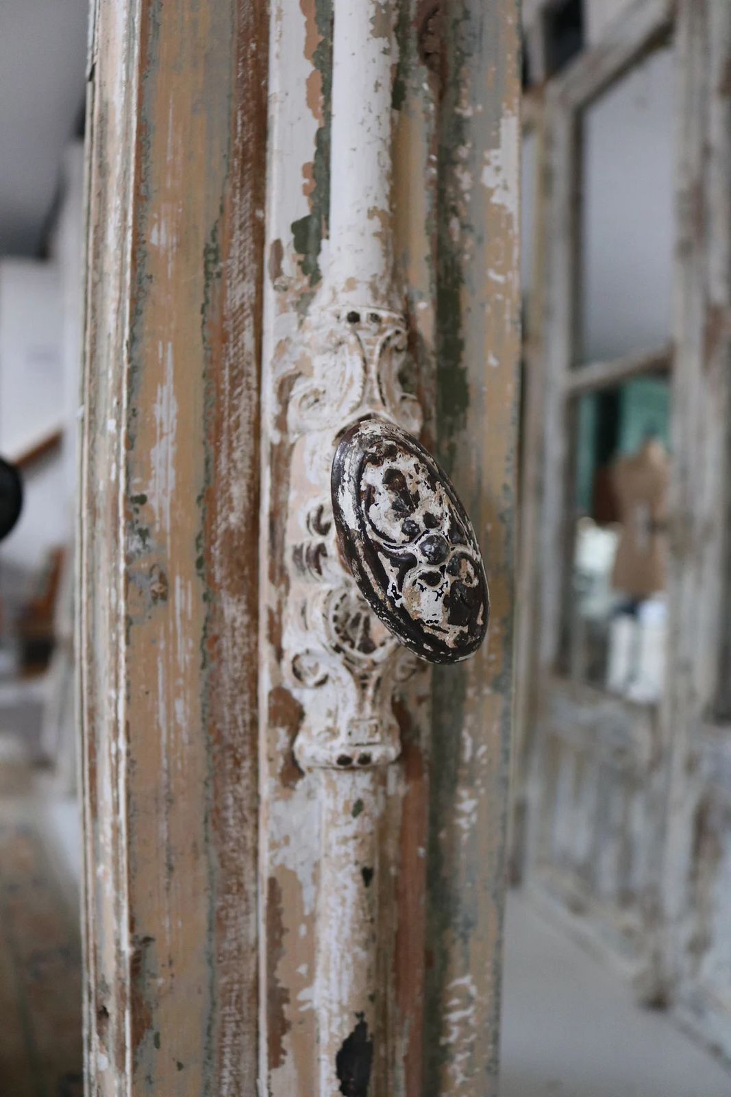 Huge Floor Standing Antique French Mirrors 232cm High X 110cm W Chateau Door Frame Mirrors Arched Top photo for sale